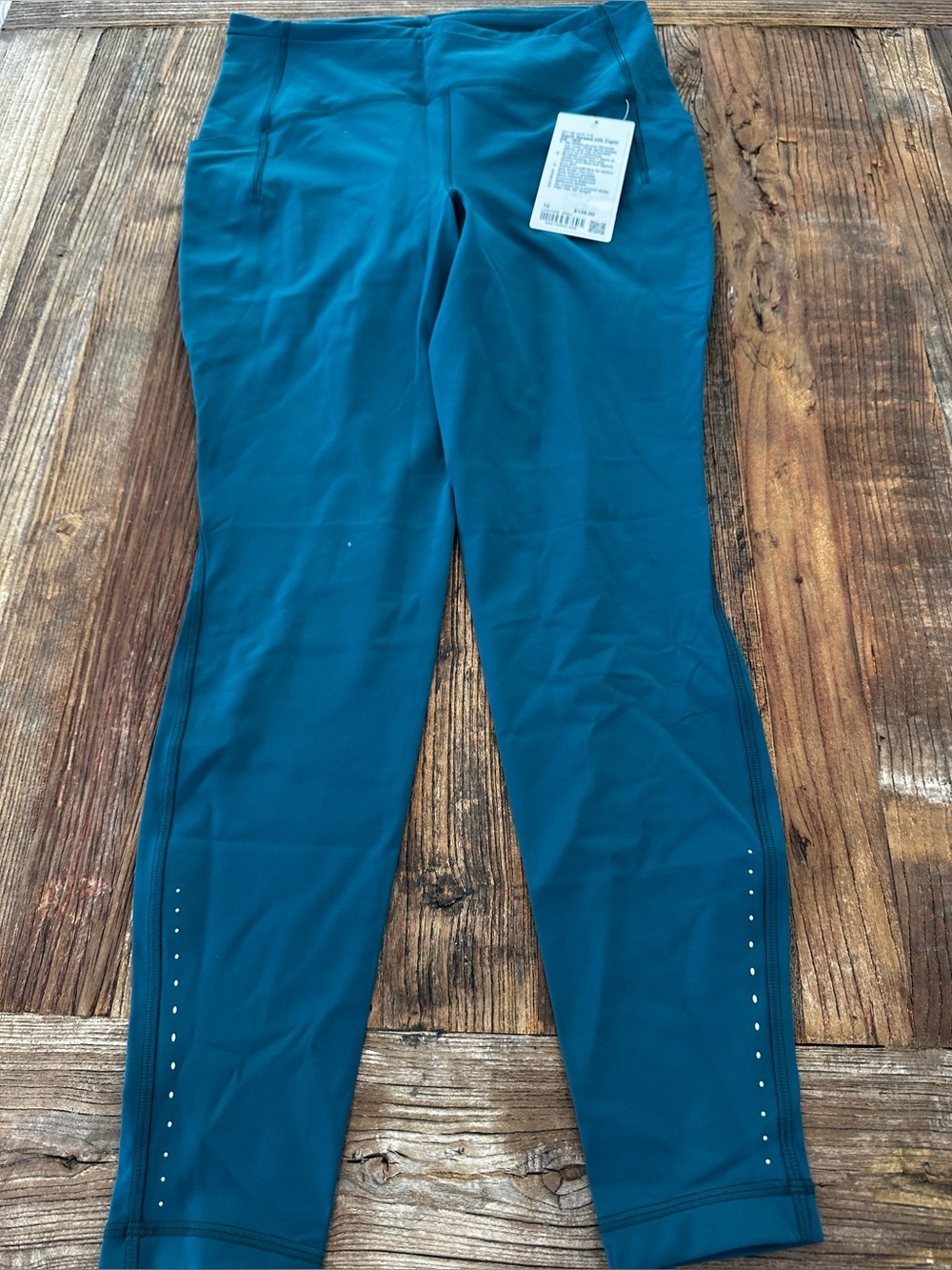 lululemon athletica Teal Leggings with Reflective Accents
